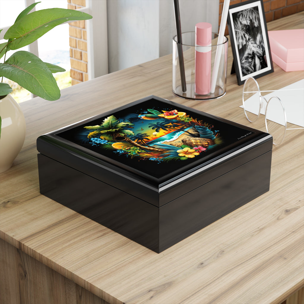 Island Rhythm at Dusk, Jewelry- Stash- Collection Box