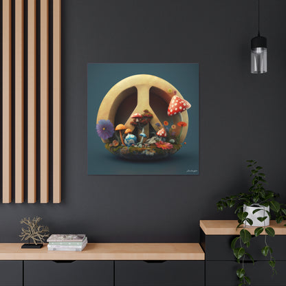 Beautiful Forest Round Peace Sign 3 Canvas Gallery Wraps