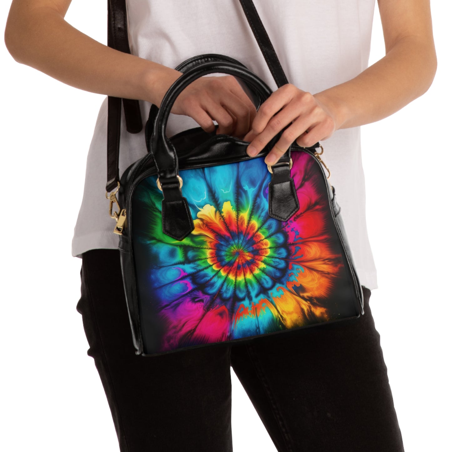 Bold And Beautiful Tie Dye Style Two Shoulder Handbag