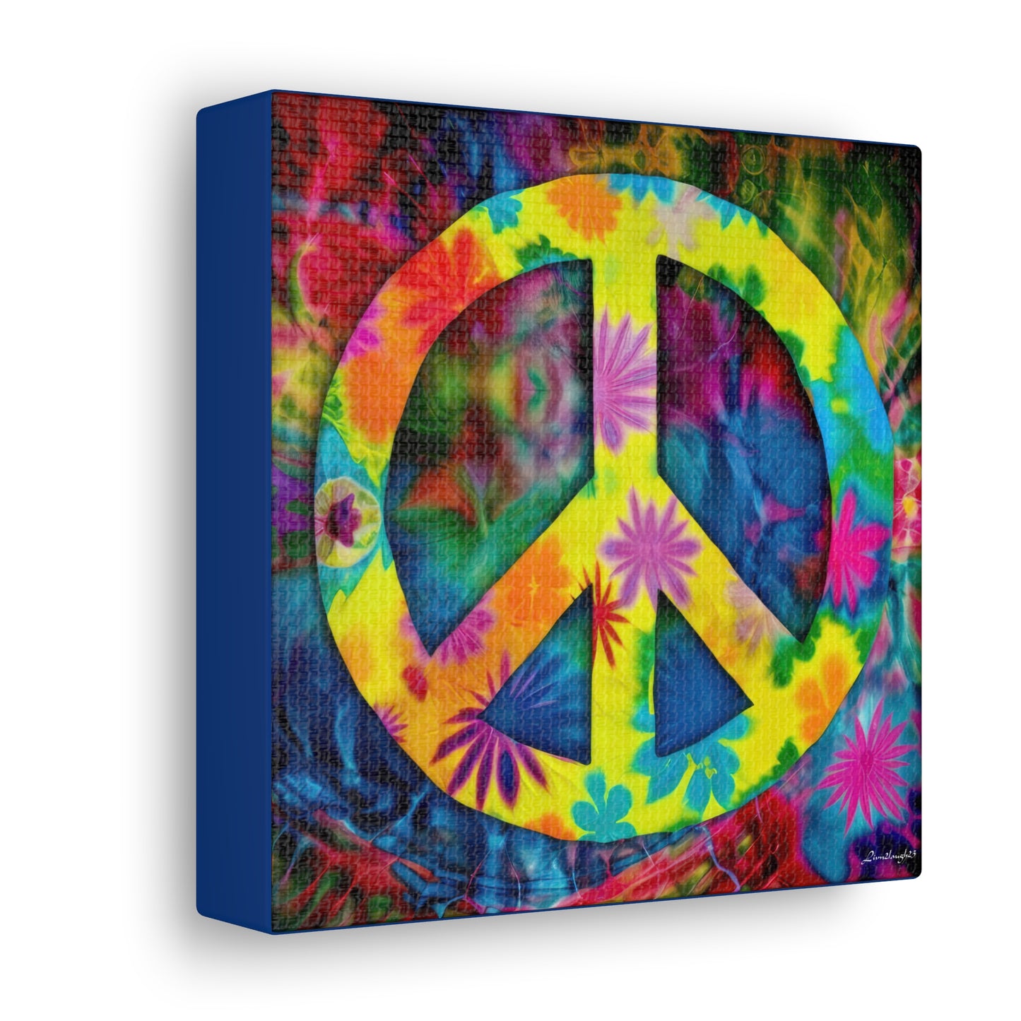 Coolio Tie Dye Hippie Peace Sign 3 Canvas Gallery Wraps