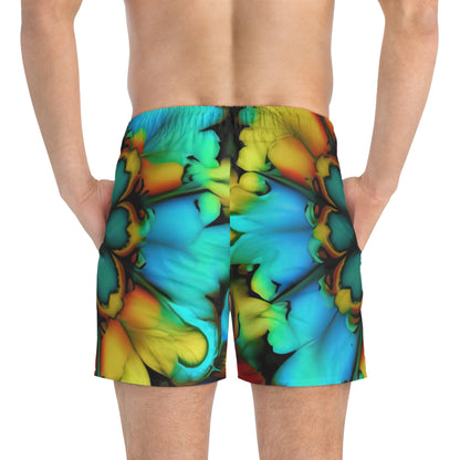 Bold And Beautiful Tie Dye B 3 Blue Yellow Swim Trunks (AOP)