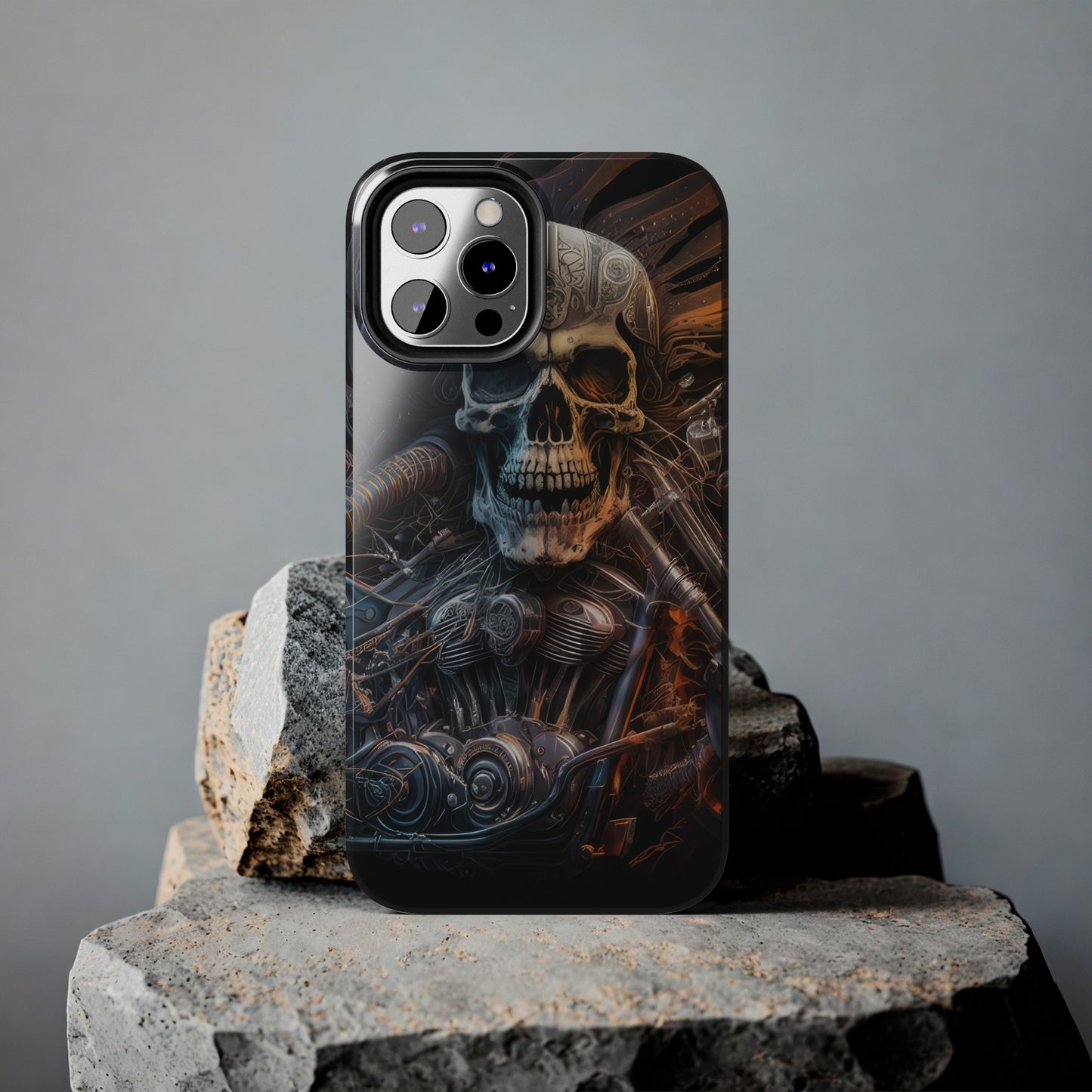 Skull Motorcycle Rider, Ready to Tear Up Road On Beautiful Bike 8 Tough Phone Cases