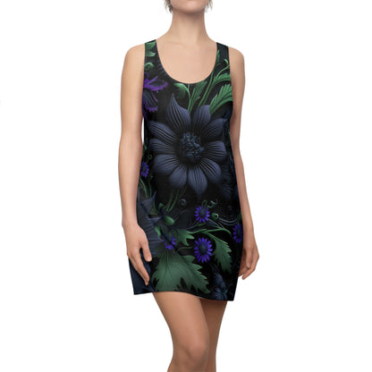 Gothic Bold & Beautiful flower floral Style 1 Women's Cut & Sew Racerback Dress (AOP)