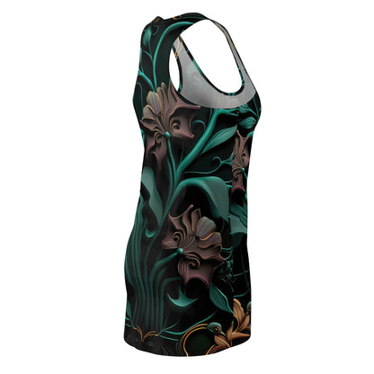 Gothic Bold & Beautiful flower floral Style 2 Women's Cut & Sew Racerback Dress (AOP)