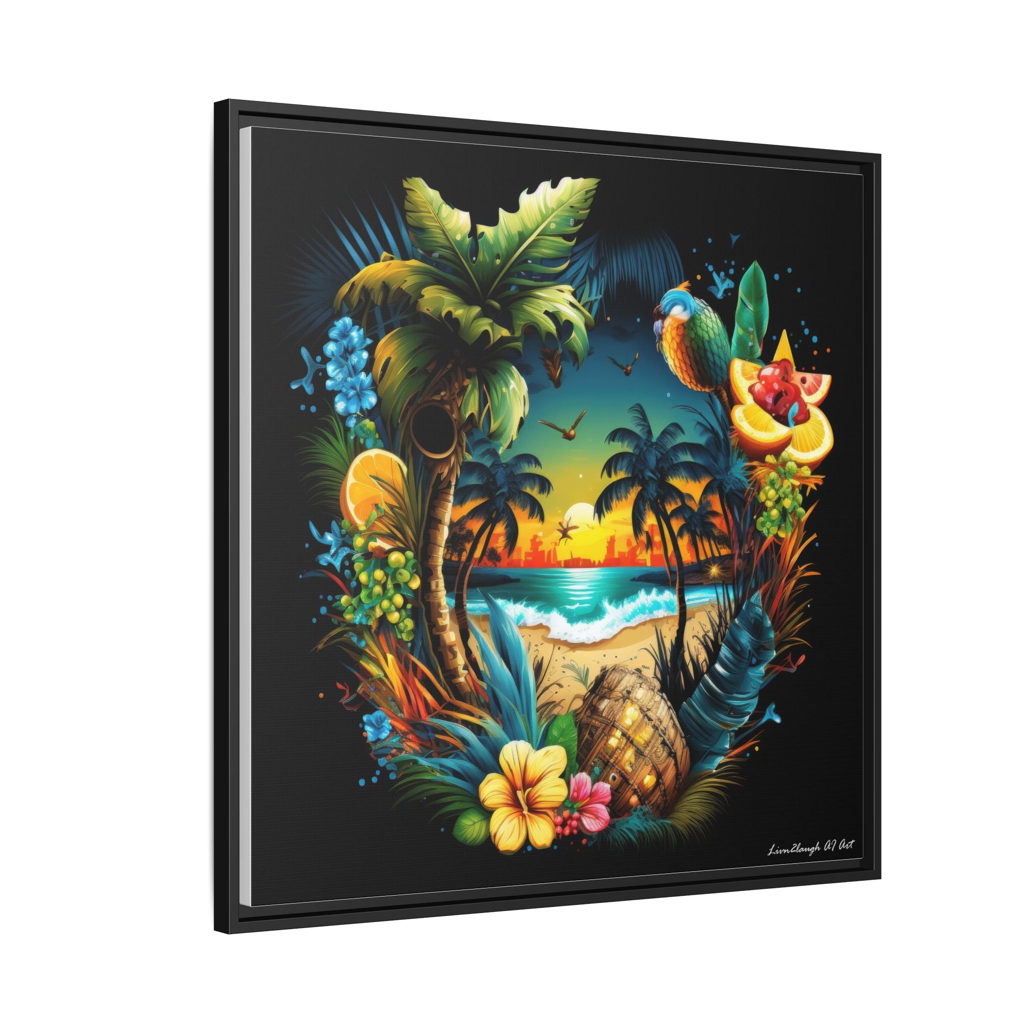Island Rhythm at Dusk, Art Print — Colorful Modern Wall Canvas
