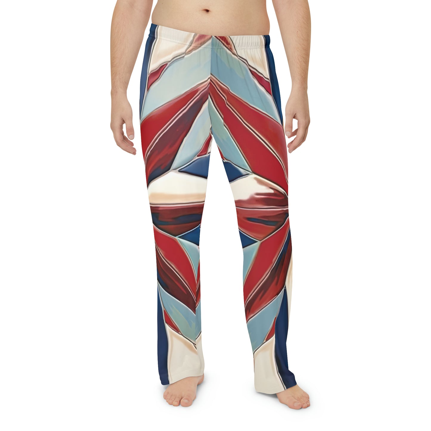 Beautiful Stars Abstract Star Style Red, White, And Blue Men's Pajama Pants (AOP)