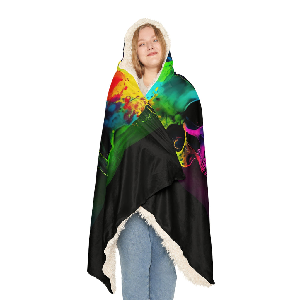 Tie Dye 3 Skulls Heads Style One Snuggle Blanket