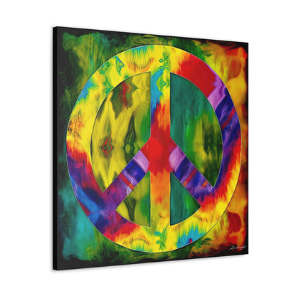 Coolio Tie Dye Hippie Peace Sign 9 Canvas Gallery Wraps