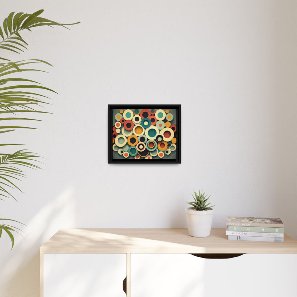 Gathered Circles, Matte Canvas, Framed (Multi-color)