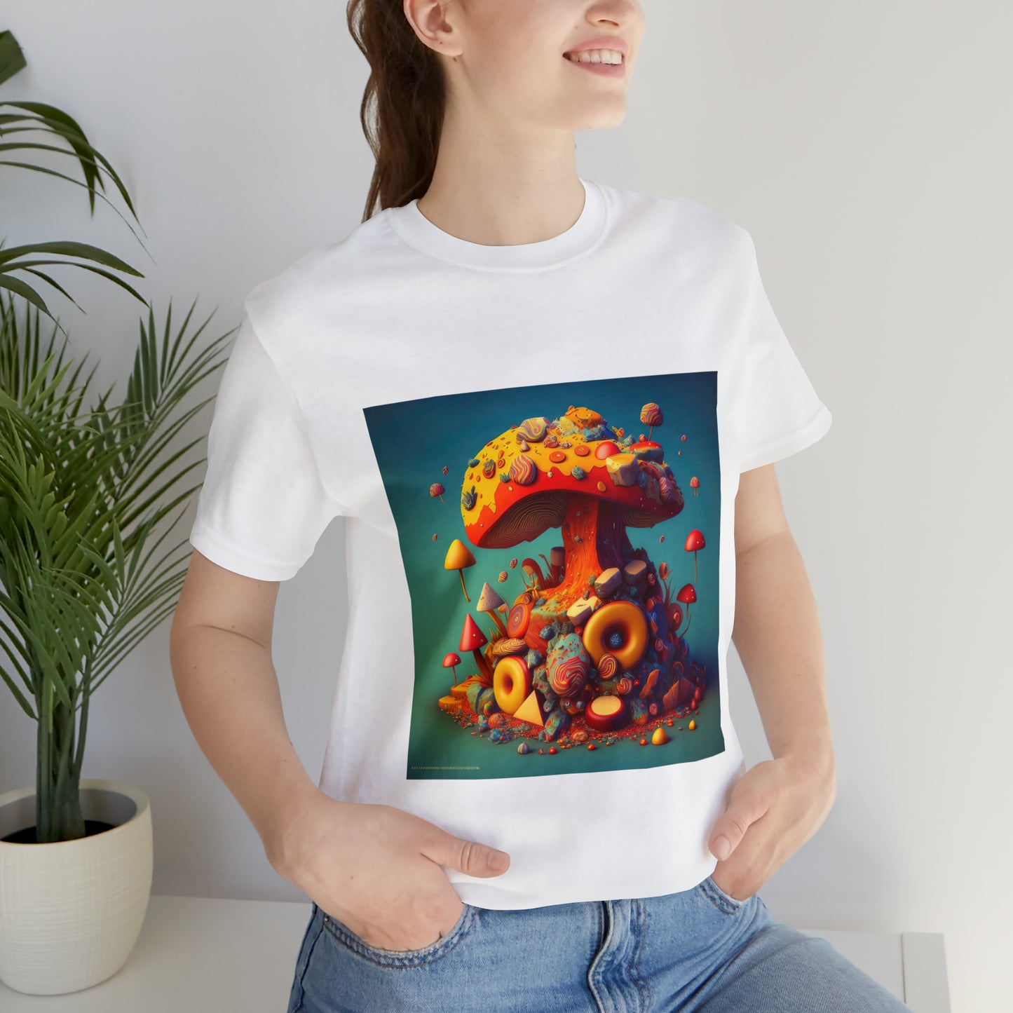 Hippie Mushroom Color Candy Style Design Style 2 Unisex Jersey Short Sleeve Tee