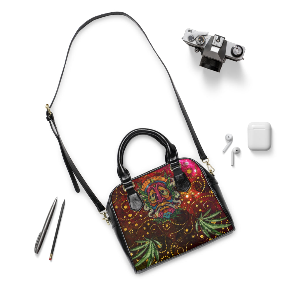 Groovy Island Man Smoking With Marijuana Pot Weed 420 Hands Shoulder Handbag