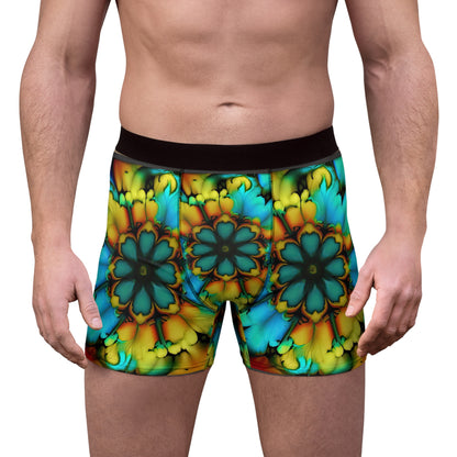 Bold And Beautiful Tie Dye B 3 Blue Yellow Men's Boxer Briefs (AOP)