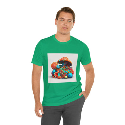 Hippie Mushroom Color Candy Style Design Style 1Unisex Jersey Short Sleeve Tee