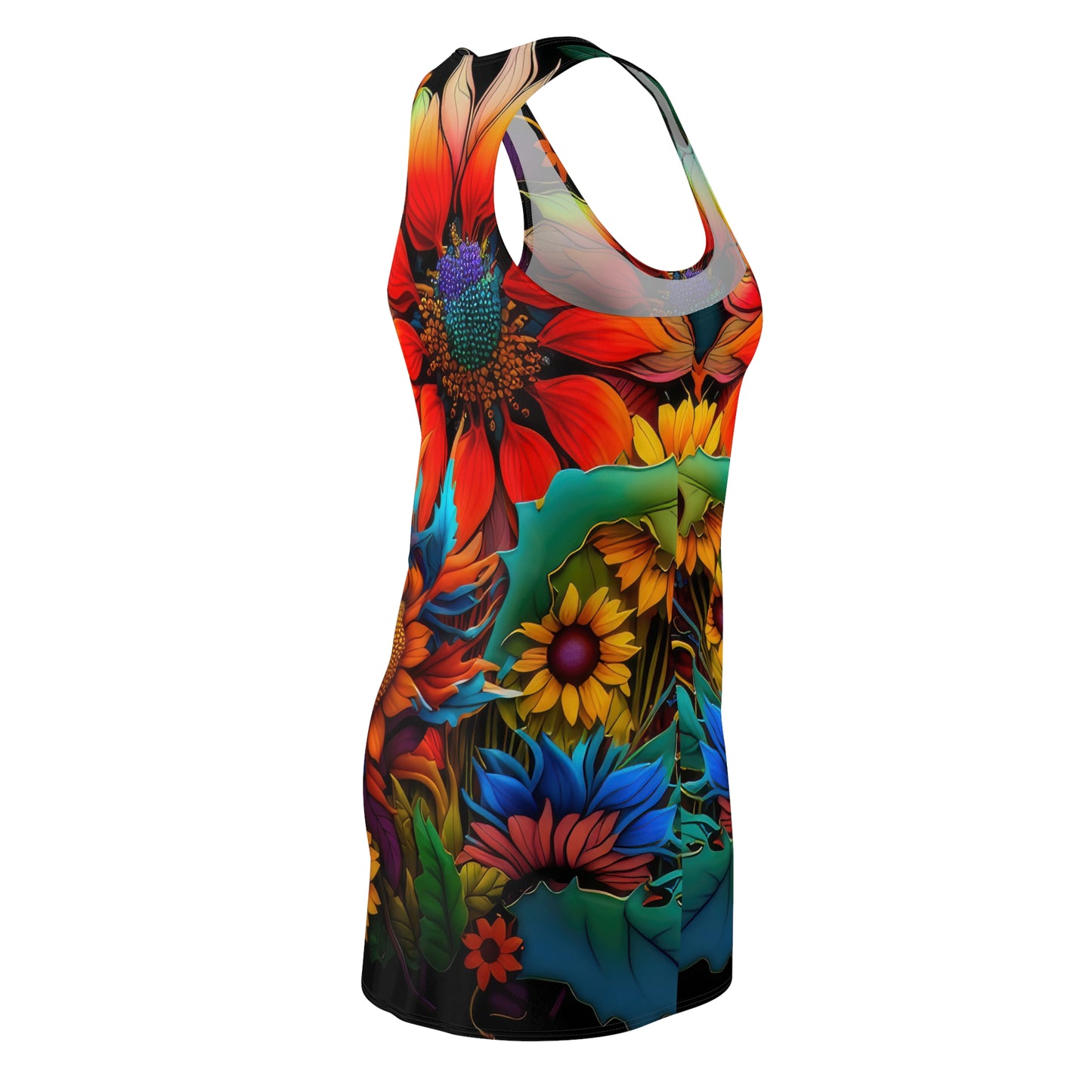Bold And Beautiful Designed flowers Style Two Women's Cut & Sew Racerback Dress (AOP)