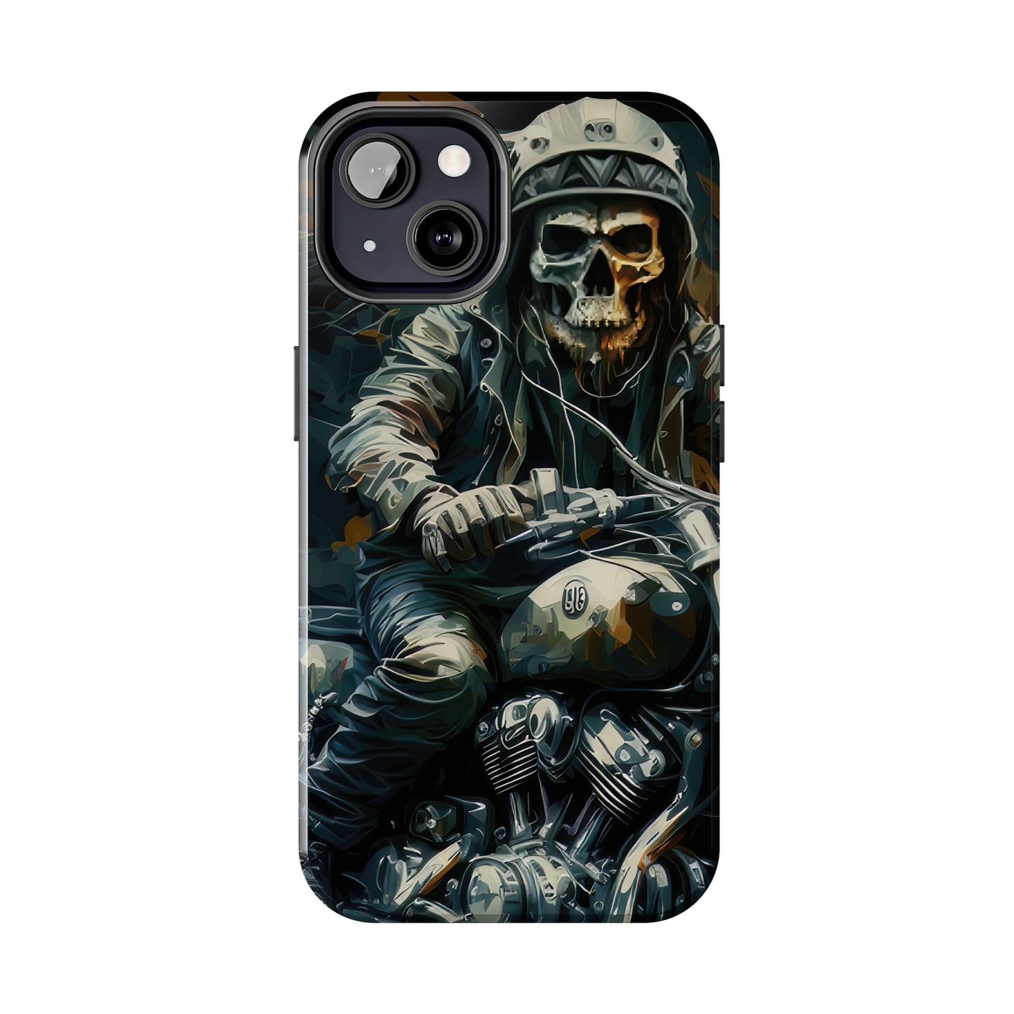 Skull Motorcycle Rider, Ready to Tear Up Road On Beautiful Bike Tough Phone Cases