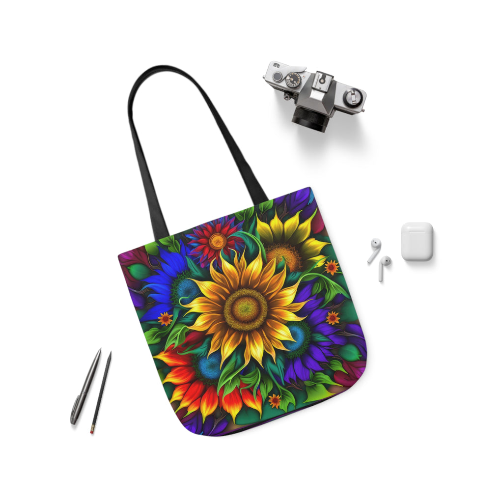 Bold And Beautiful Flowers Style Four Polyester Canvas Tote Bag (AOP)
