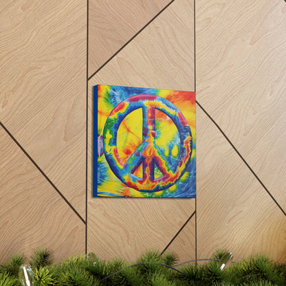 Coolio Tie Dye Hippie Peace Sign 4 Canvas Gallery Wraps