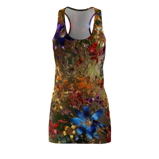 Bold & Beautiful & Metallic Wildflowers, Gorgeous floral Design, Style 1 Women's Cut & Sew Racerback Dress (AOP)