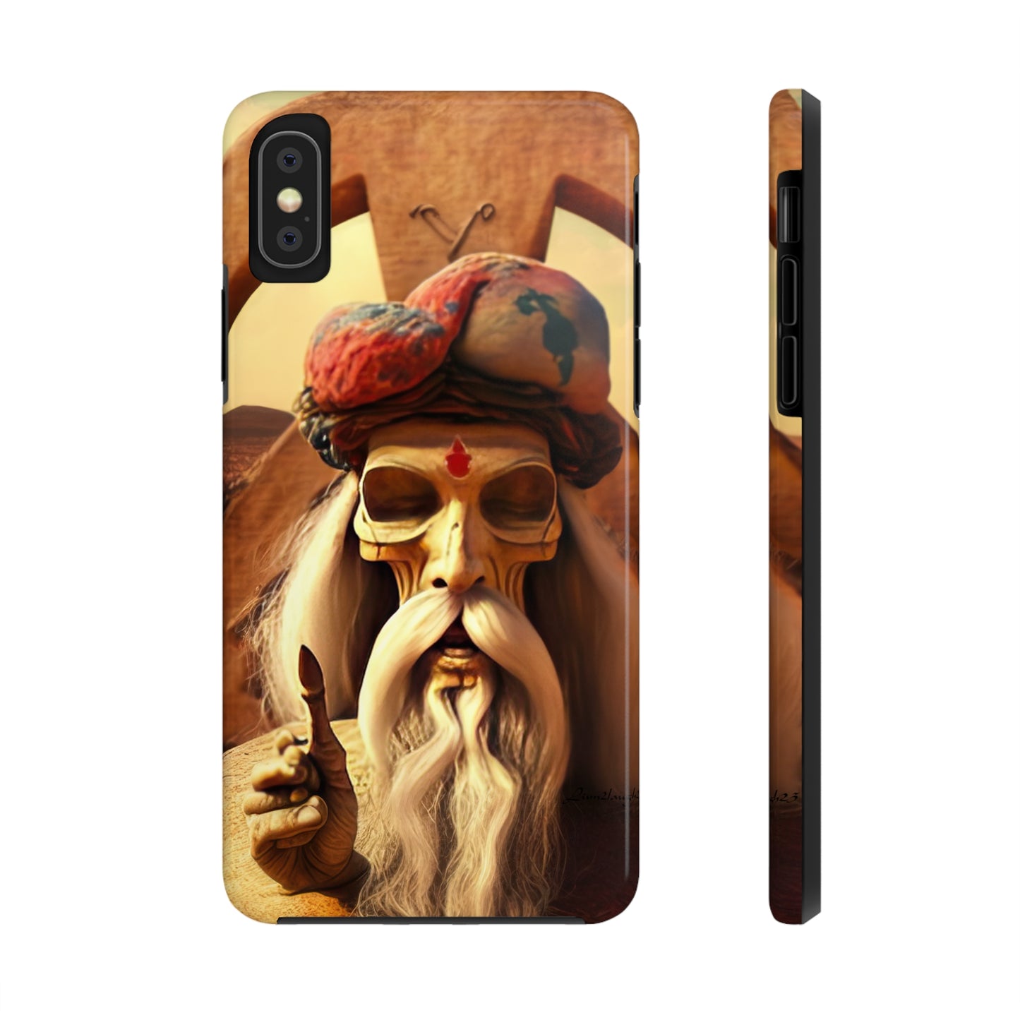 Wise Man In Dessert With Beard And Peace Sign Tough Phone Cases