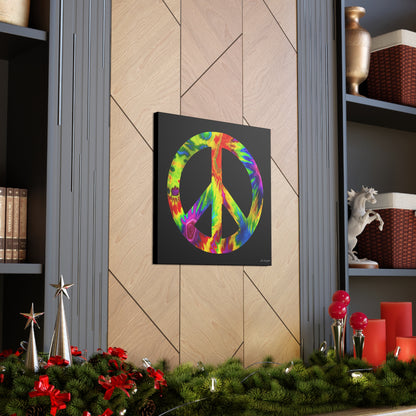 Coolio Tie Dye Hippie Peace Sign 6 Canvas Gallery Wraps