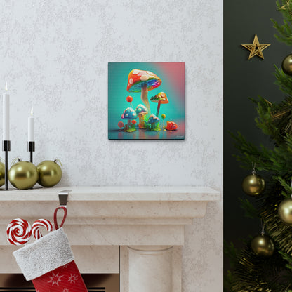 Beautiful Mushroom Luminating Colorful Bliss 3 Canvas Gallery Wraps