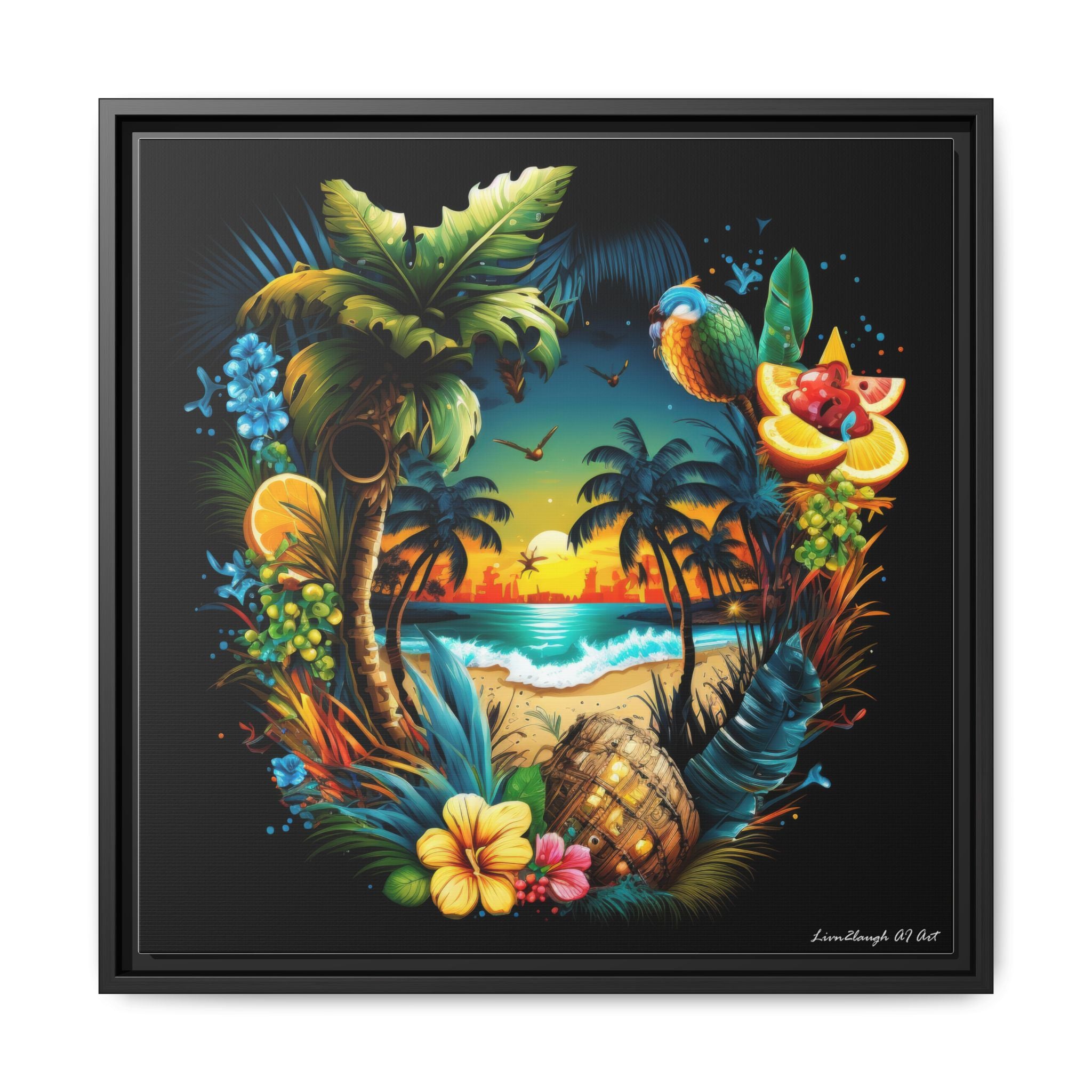 Island Rhythm at Dusk, Art Print — Colorful Modern Wall Canvas