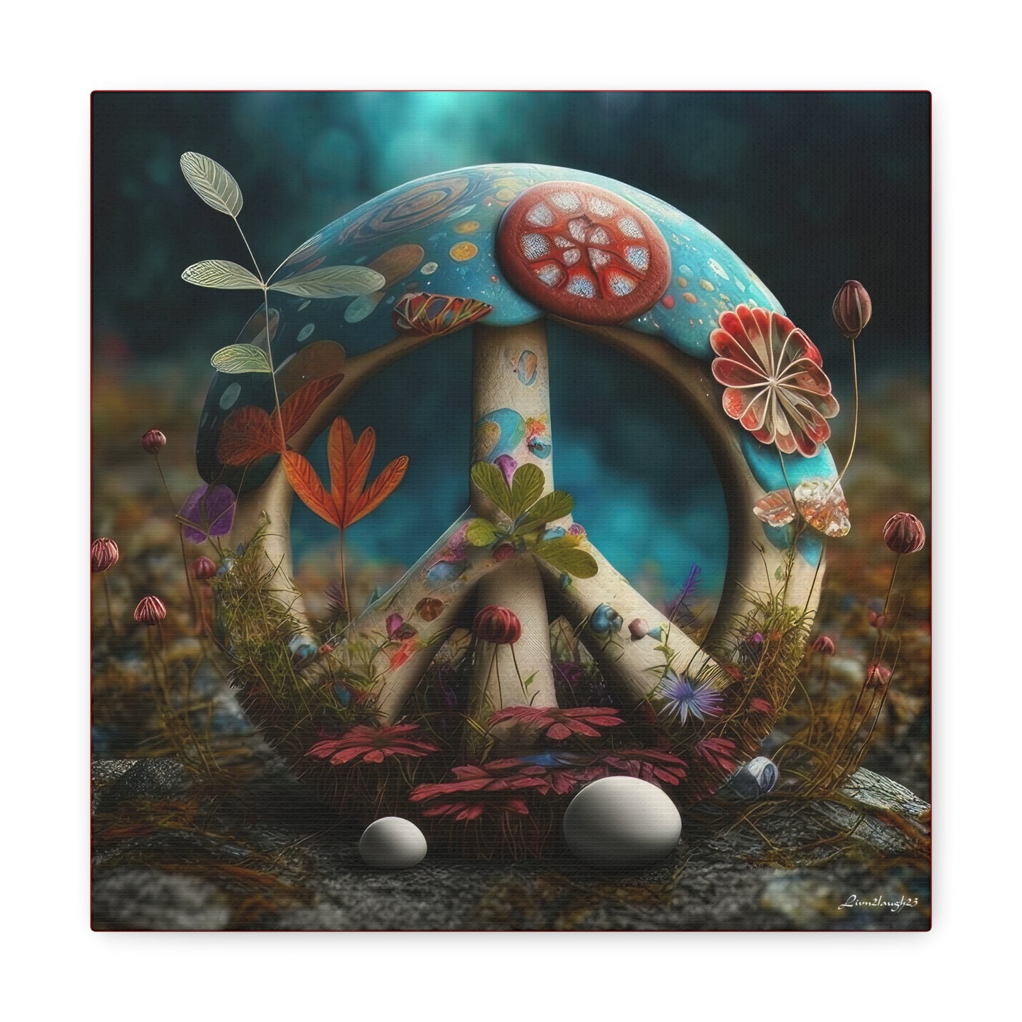 Beautiful Forest Round Peace Sign 8 Canvas Gallery Wraps