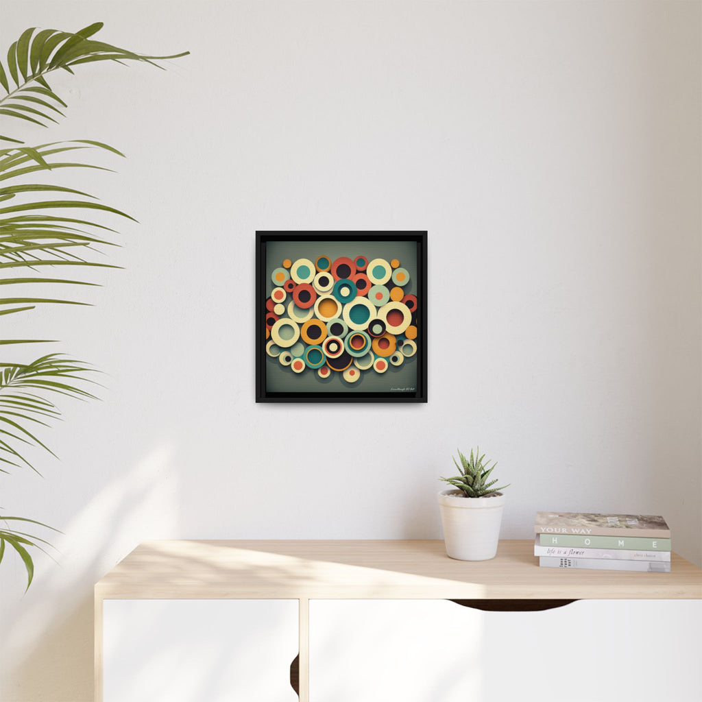 Gathered Circles, Matte Canvas, Framed (Multi-color)