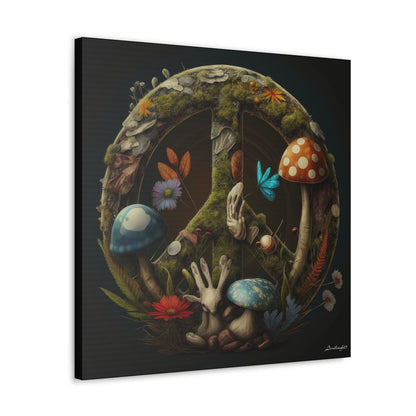 Beautiful Forest Round Peace Sign 5 Canvas Gallery Wraps