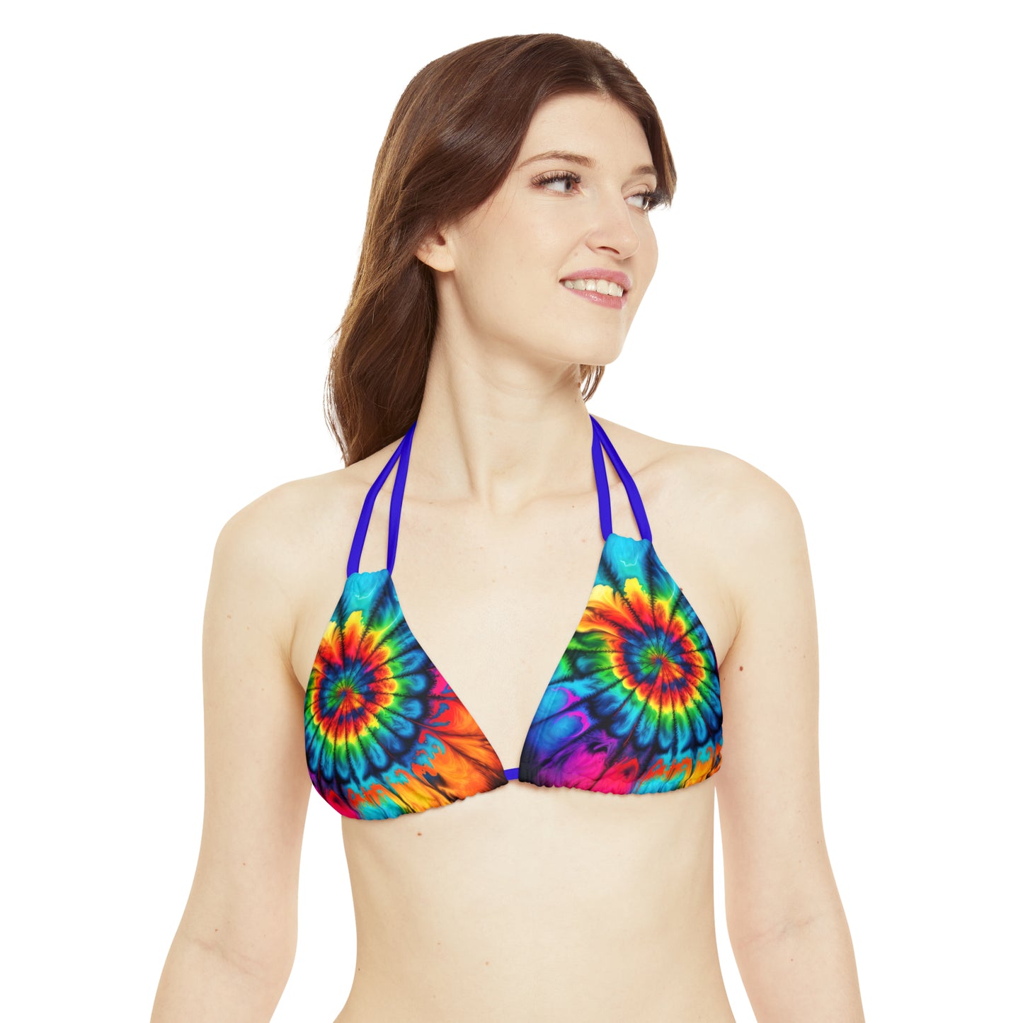 Bold And Beautiful Tie Dye Style 2 B Strappy Bikini Set (AOP)