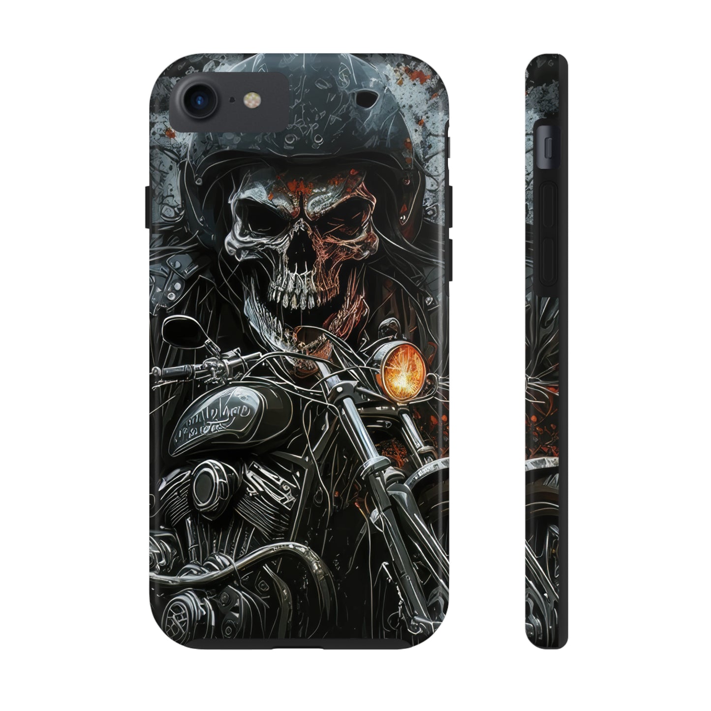 Skull Motorcycle Rider, Ready to Tear Up Road On Beautiful Bike 6 Tough Phone Cases