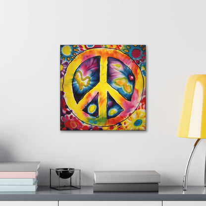 Coolio Tie Dye Hippie Peace Sign 7 Canvas Gallery Wraps