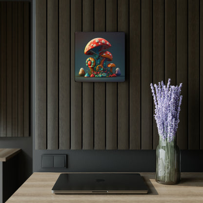 Hippie Mushroom Color Candy Style Design Style 4 Acrylic Wall Clock