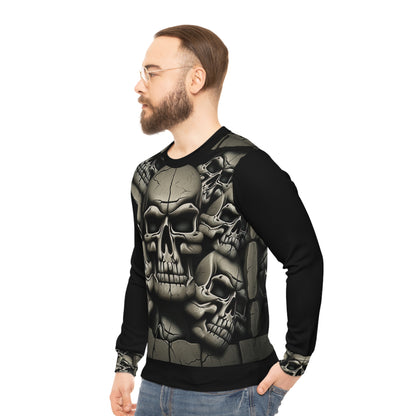 Metallic Chrome Skulls and classic Designed Background Style 11 Lightweight Sweatshirt (AOP)