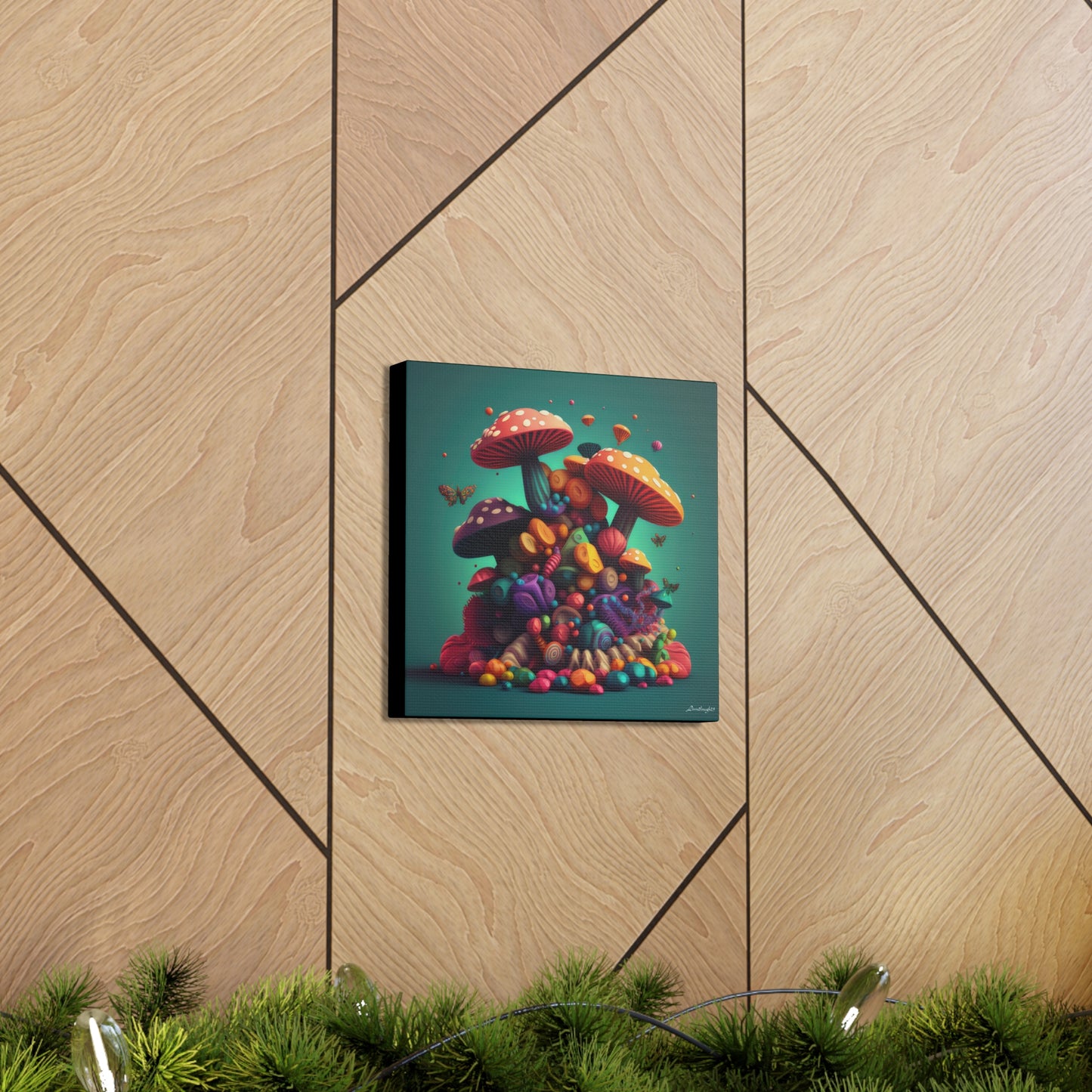 Beautiful Mushroom Luminating Colorful Bliss7 Canvas Gallery Wraps