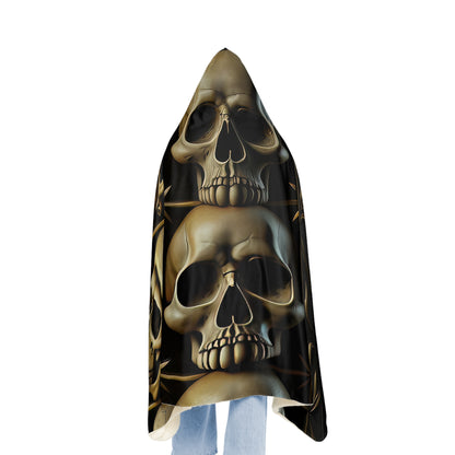 Chrome Silver Skulls 2 Snuggle Blanket