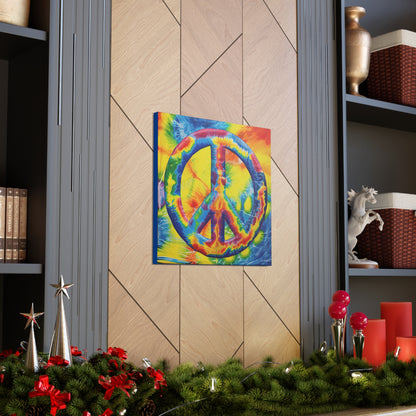 Coolio Tie Dye Hippie Peace Sign 4 Canvas Gallery Wraps