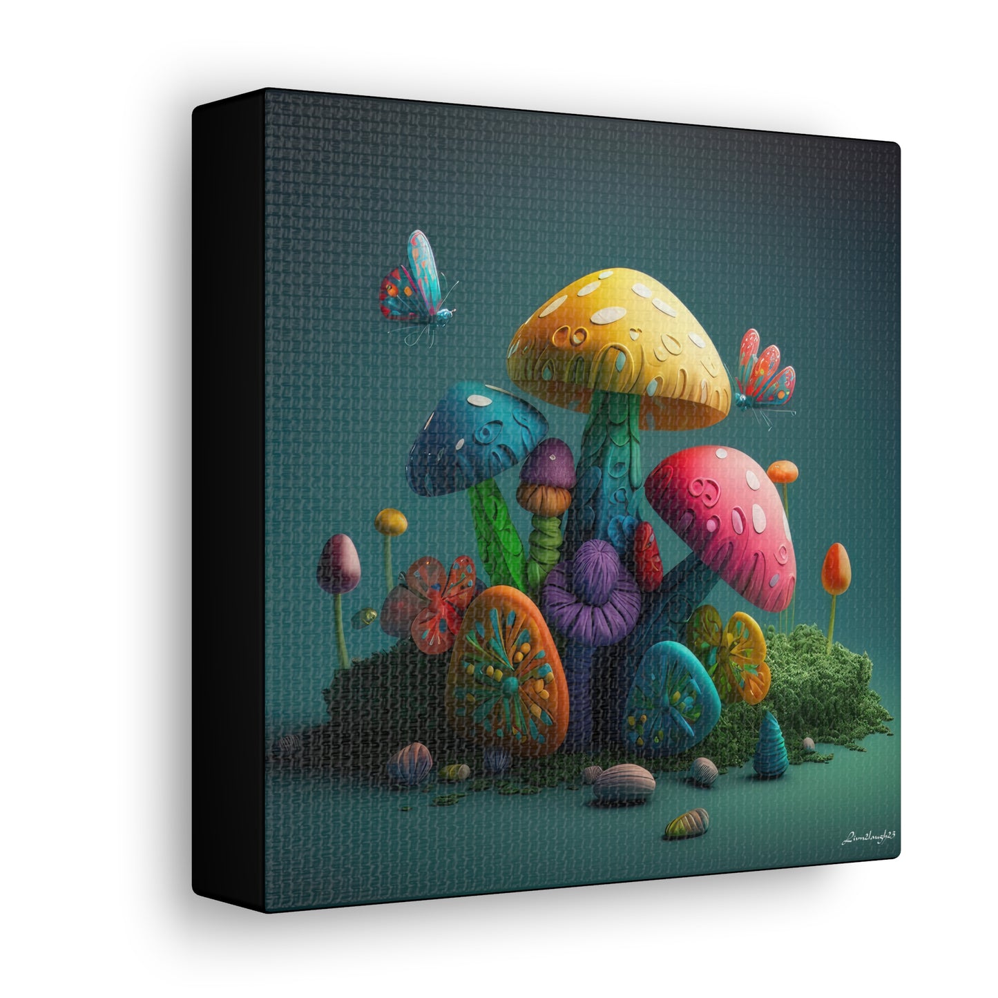 Beautiful Mushroom Luminating Colorful Bliss 4 Canvas Gallery Wraps