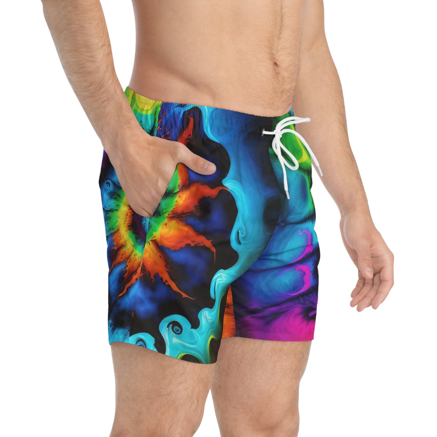 Bold And Beautiful Tie Dye Style One Swim Trunks (AOP)