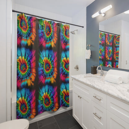 Bold And Beautiful Tie Dye Style Two Shower Curtains