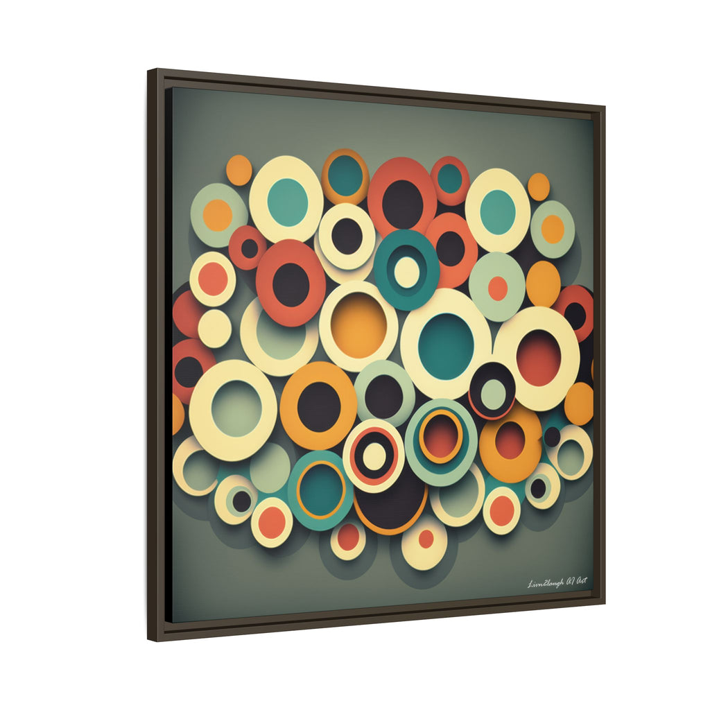 Gathered Circles, Matte Canvas, Framed (Multi-color)