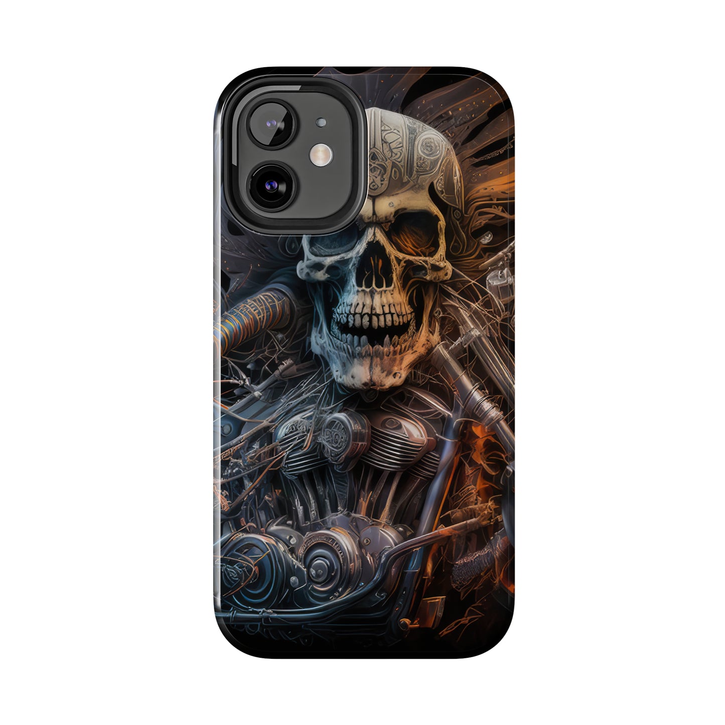 Skull Motorcycle Rider, Ready to Tear Up Road On Beautiful Bike 8 Tough Phone Cases