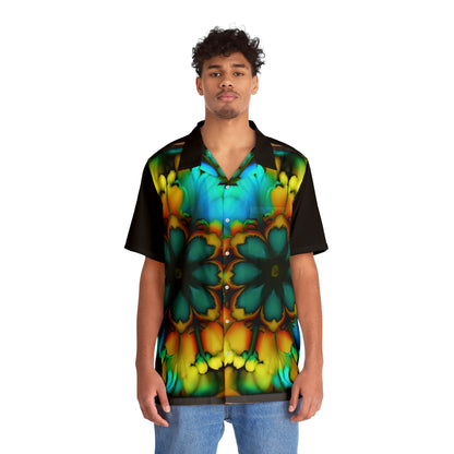 Bold And Beautiful Tie Dye B 3 Blue Yellow Men's Hawaiian Shirt (AOP)