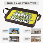 Love Peace Cannabis  420 Marijuana PU Leather Tray