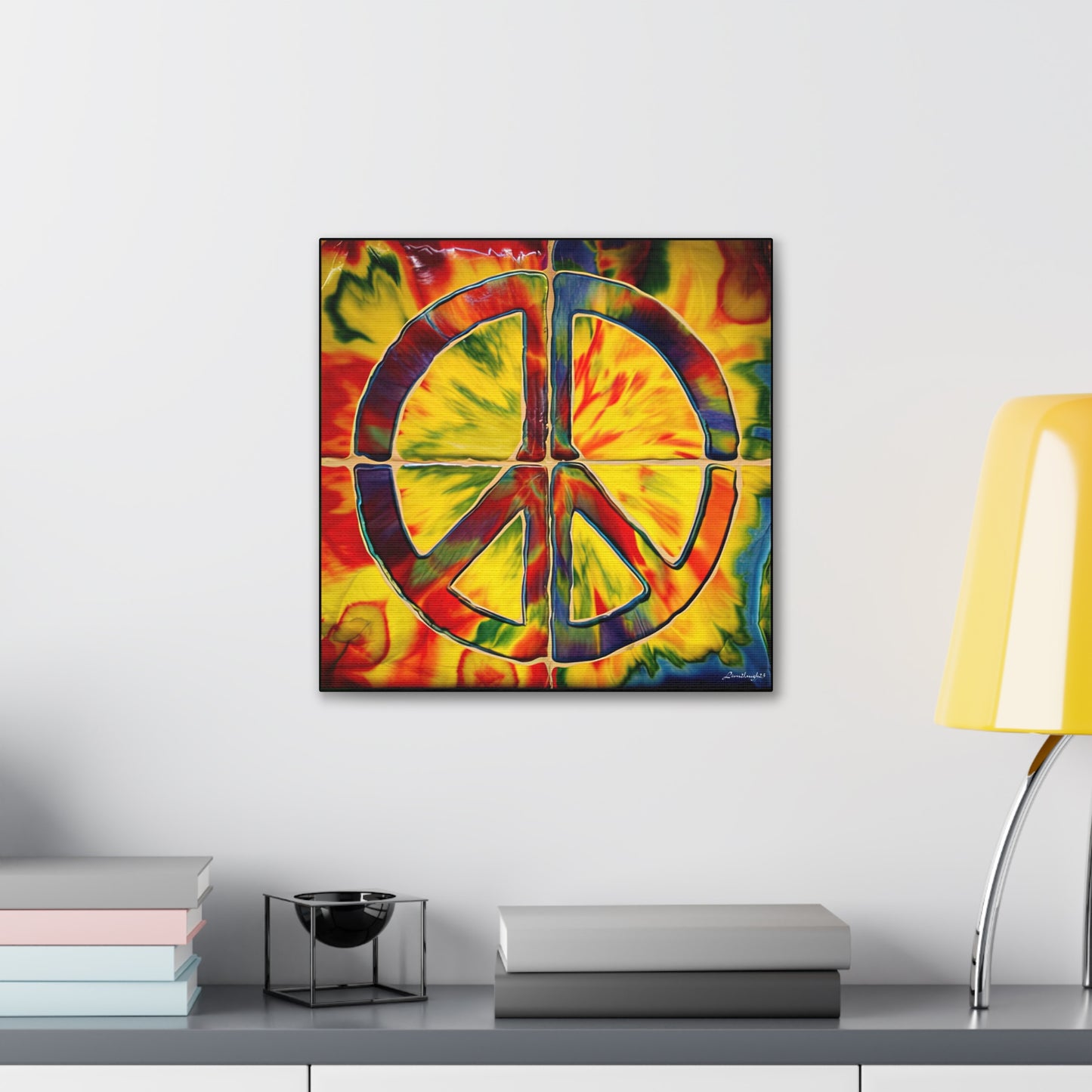 Coolio Tie Dye Hippie Peace Sign Canvas Gallery Wraps