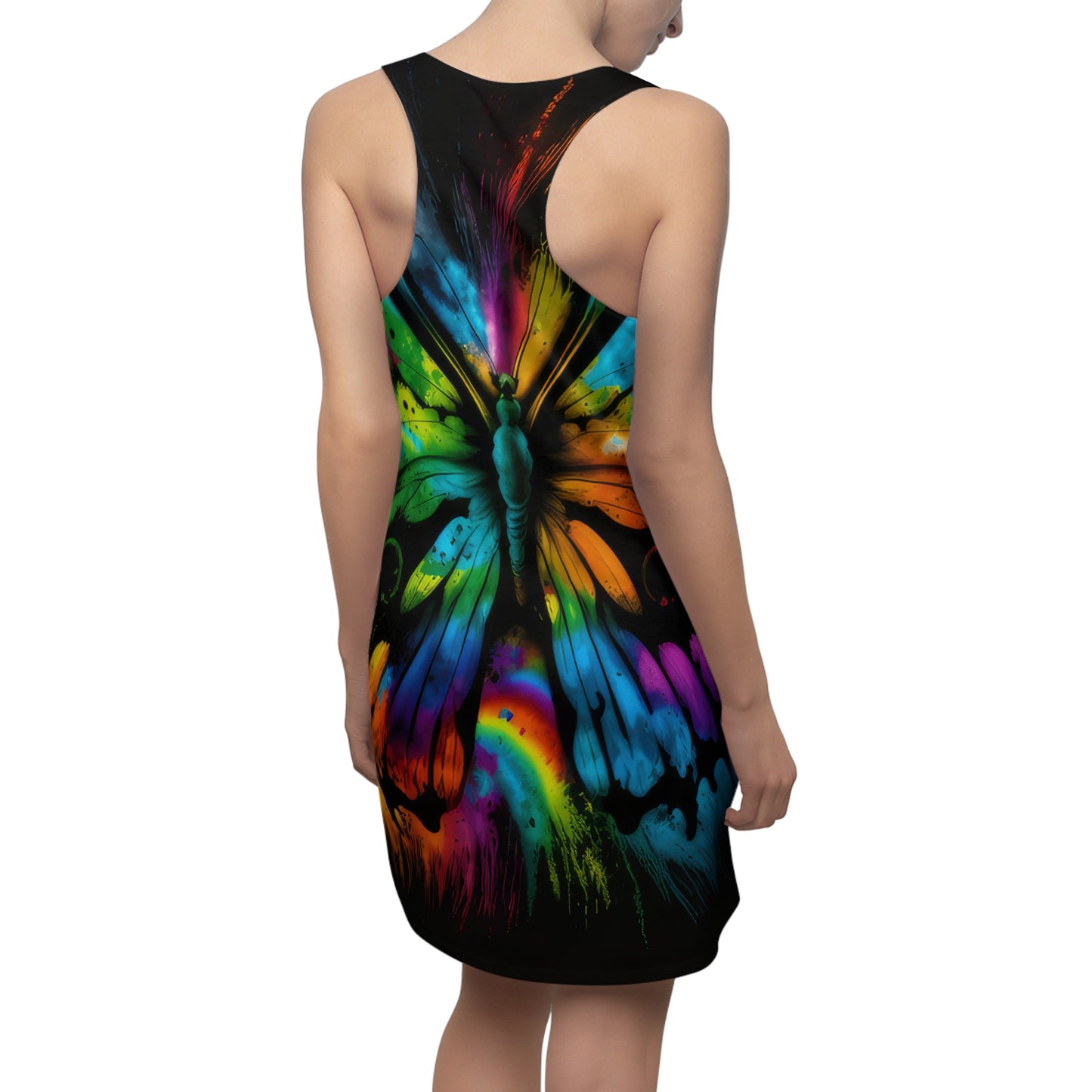 Bold And Beautiful Tie Dye Style Four Women's Cut & Sew Racerback Dress (AOP)