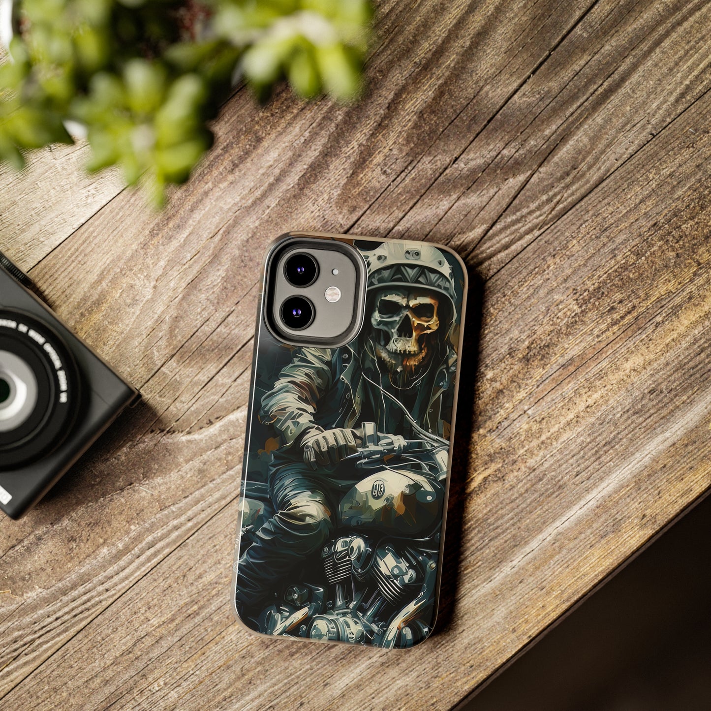 Skull Motorcycle Rider, Ready to Tear Up Road On Beautiful Bike Tough Phone Cases