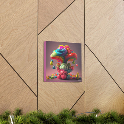 Gummy-Candy Style Mushroom Fun Bliss Cute Animal Canvas Gallery Wraps