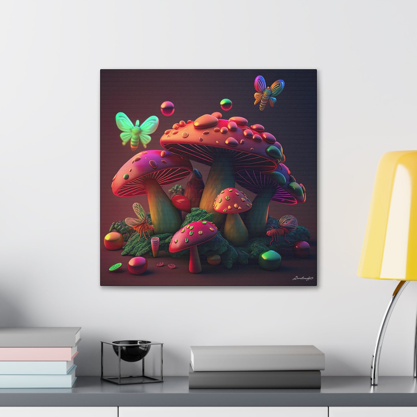 Beautiful Mushroom Luminating Colorful Bliss 8 Canvas Gallery Wraps