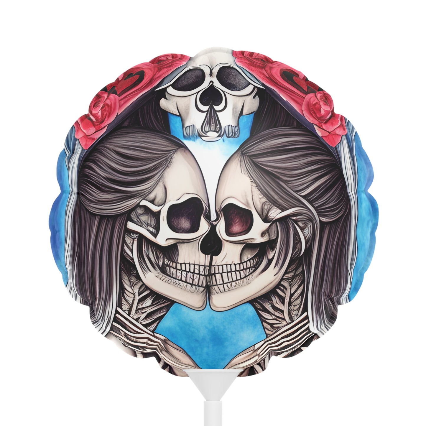 Love Shows No Time Boundaries Skulls,  Loewenkind Creations Balloons (Round and Heart-shaped), 6"